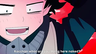 Midoriya gives yon his aggravation in the air his straight friend Bakugo