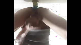 Riding dildo to orgasm